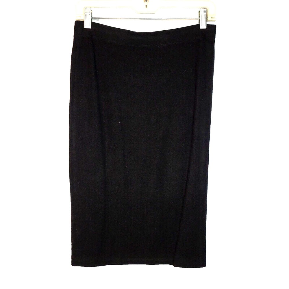 Vince Classic Black Knit Minimalist Work Pencil Skirt Corporate Goth Size Medium